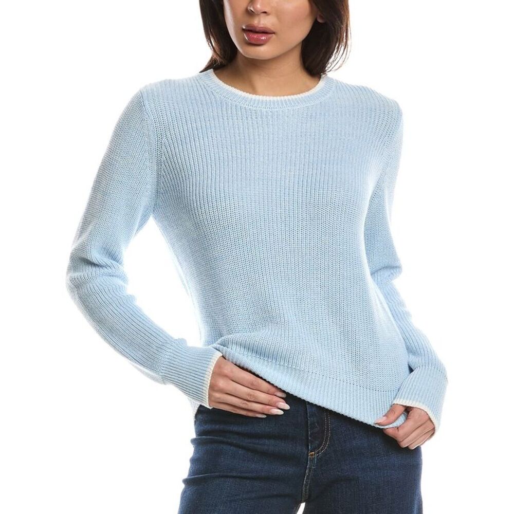Wispr Womens  Taylor Twist Yarn Crewneck Sweater, Blue